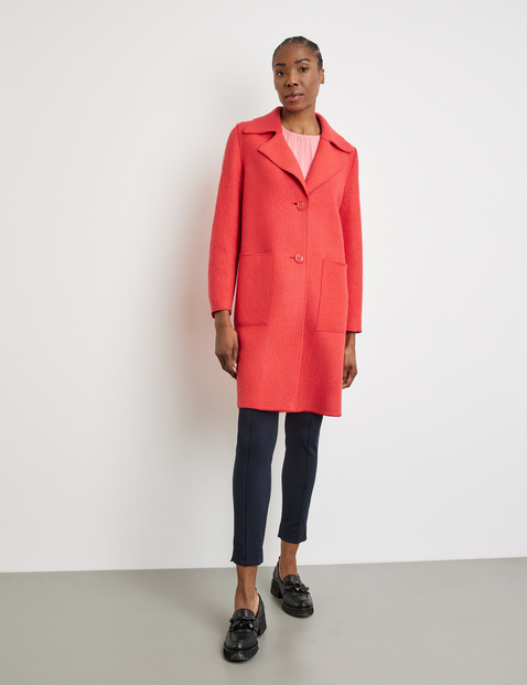 Coat with wool and a large lapel collar in Red | GERRY WEBER