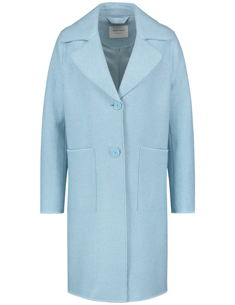 Coat with wool and a large lapel collar in Blue | GERRY WEBER
