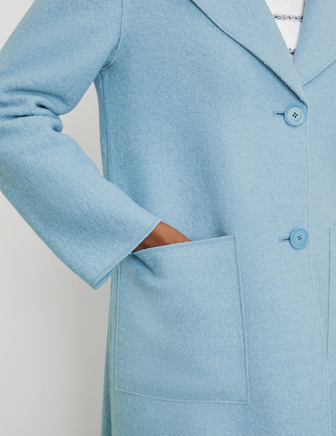 Coat with wool and a large lapel collar in Blue | GERRY WEBER