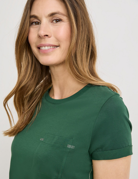 Katoenen T-shirt met siersteentjes