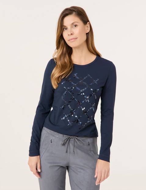 Long sleeve top with sequin embellishment on sale