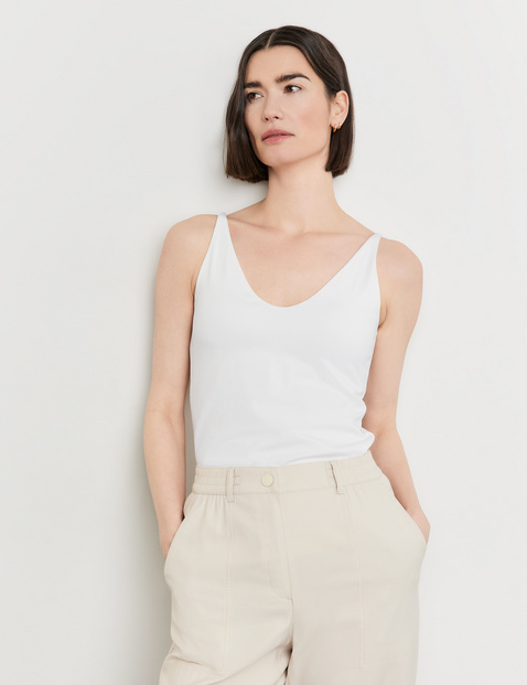 Basic top with a back neckline in White | GERRY WEBER