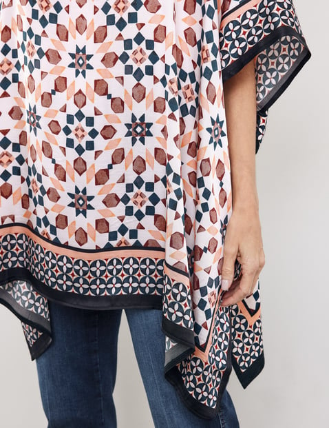 Patterned jersey poncho