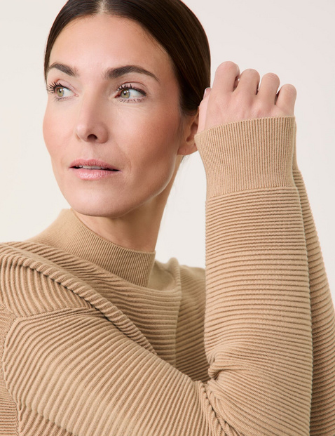 Pullover mit Turtleneck und Strukturstrick