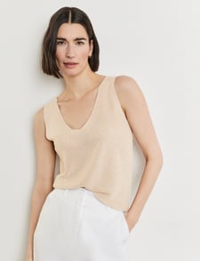 Rib-knit Camisole Top - Cream - Ladies