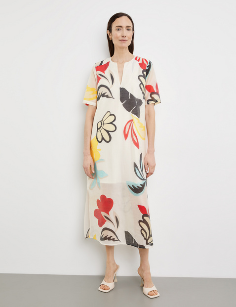 Flowing midi dress with a floral print in Multicolor | GERRY WEBER