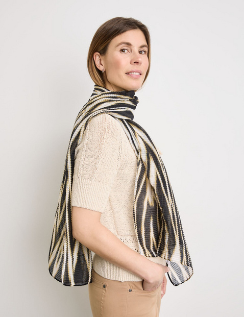 Scarf with an ikat print