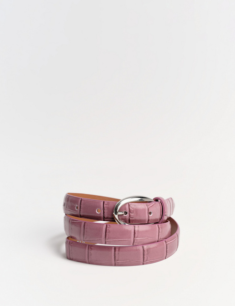 Mock croc leather belt