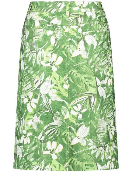 Skirt With A Floral Pattern In Green Gerry Weber