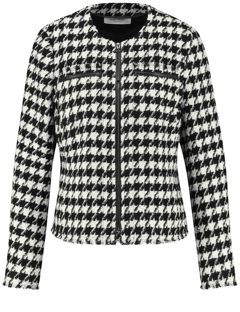 Blazer with a houndstooth pattern in Black | GERRY WEBER