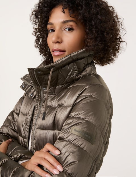 Lined outdoor jacket with subtle snake print