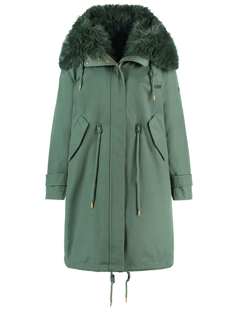 Green fur lined coat online