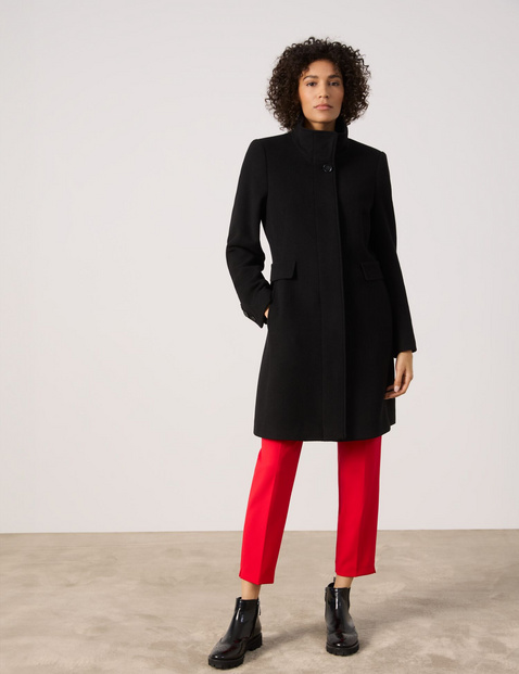 Black wool short coat womens online