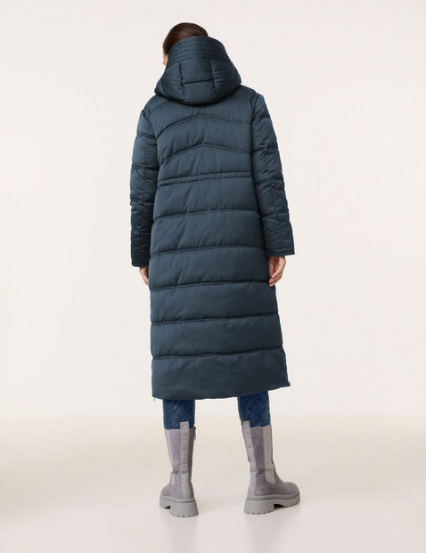 Long quilted coat with side slits in Blue GERRY WEBER