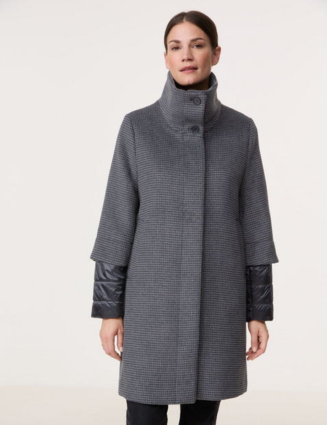 Short coat with fabric panelling in Grey GERRY WEBER