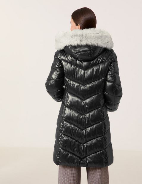 Black coat with grey fur hood online