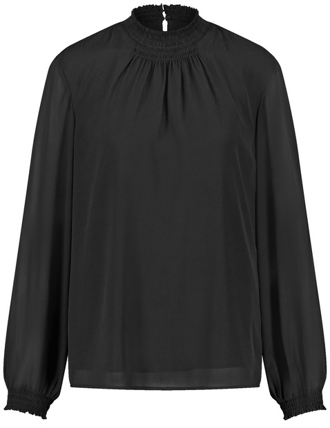 Black chiffon blouse long sleeve online