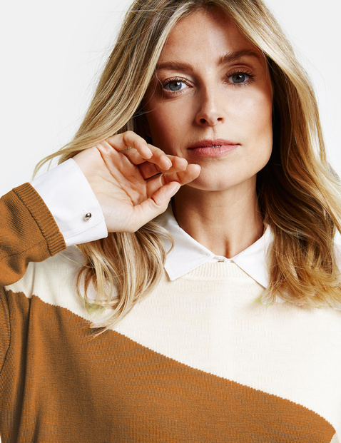 Pullover mit Patchoptik