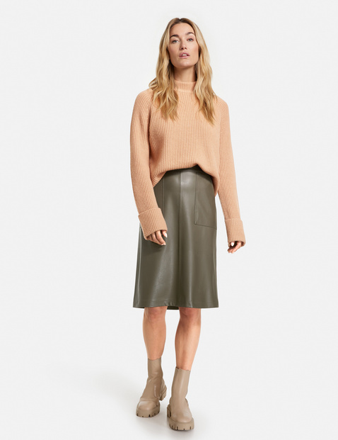 jigsaw leather wrap mini skirt