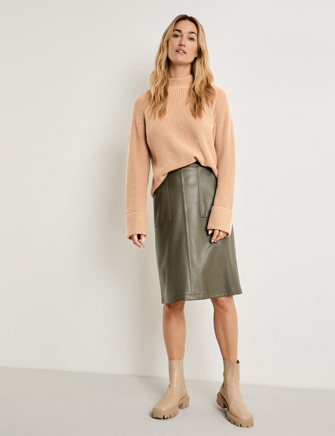 jigsaw leather wrap mini skirt
