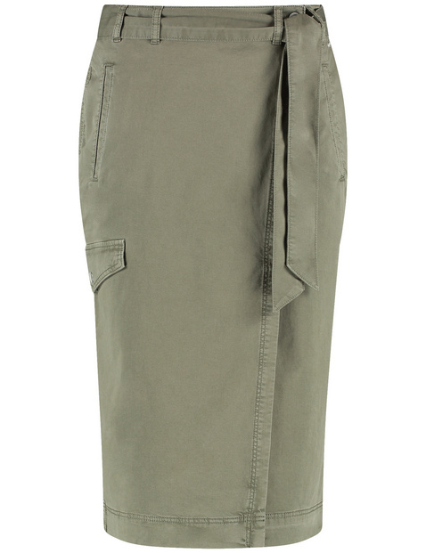 Casual pencil skirt with a wrap-over effect