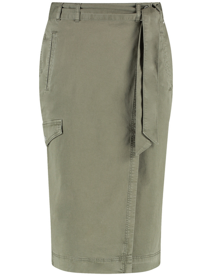 Casual pencil skirt with a wrap-over effect