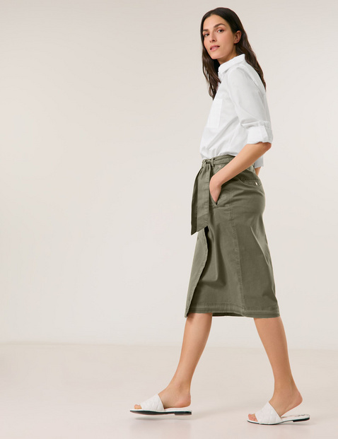 Casual pencil skirt with a wrap-over effect