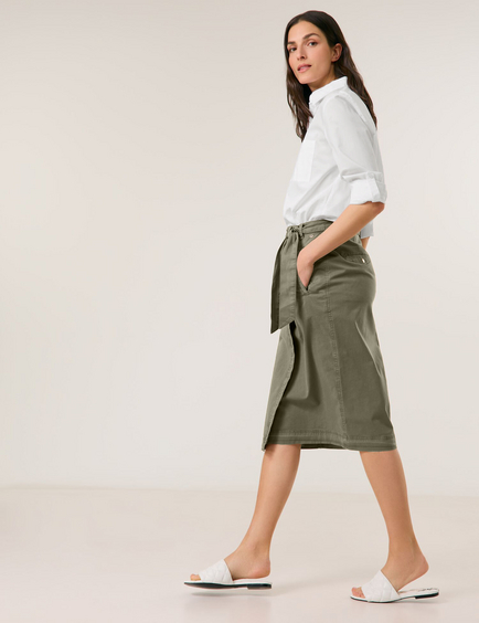 Casual pencil skirt with a wrap-over effect