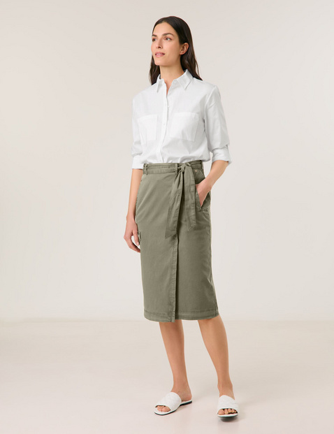 Casual pencil skirt with a wrap-over effect