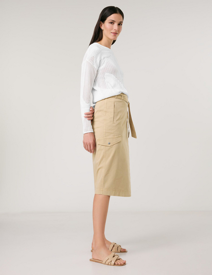 Casual pencil skirt with a wrap-over effect