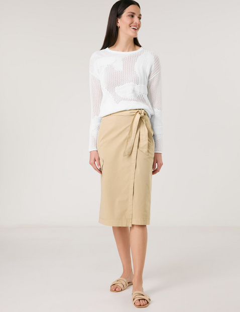 Casual pencil skirt with a wrap-over effect