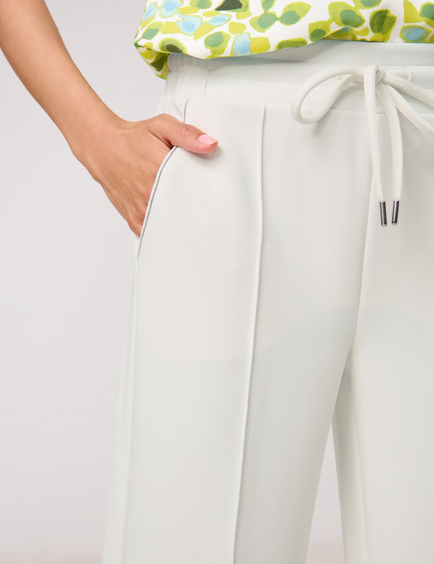 Sand-washed pull-on trousers
