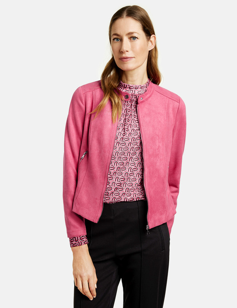 pink suede blazer