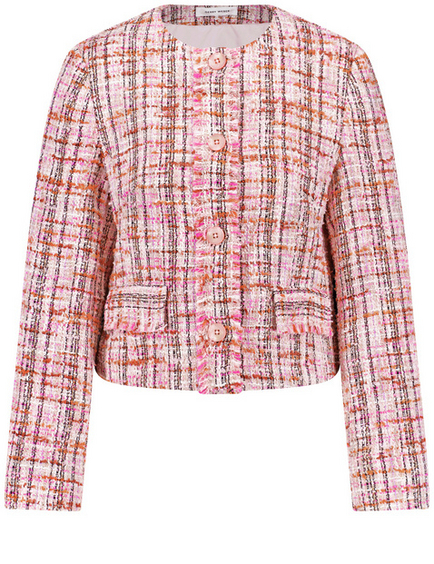 Blazer jacket in a bouclé look with a fringed edge