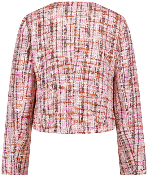 Blazer jacket in a bouclé look with a fringed edge