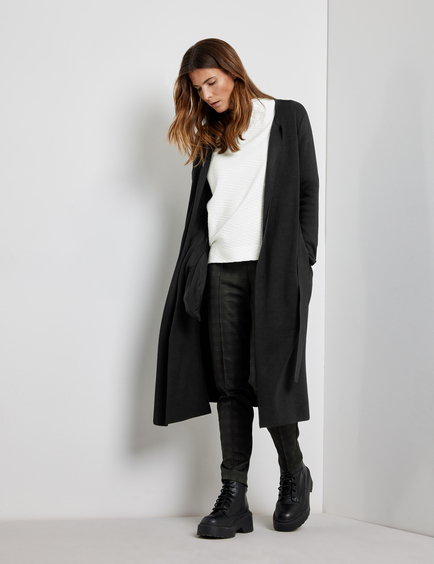 grey knit coat