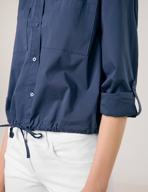 Overhemdblouse met tunnelkoord in de zoom