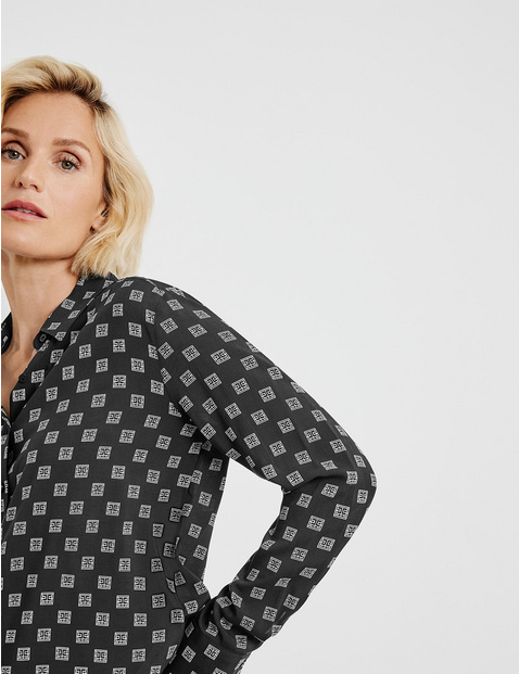 Long blouse with a graphic pattern, EcoVero