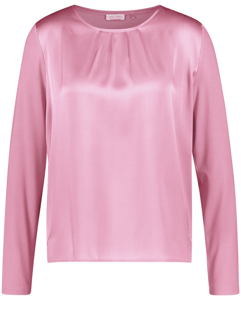 pink satin long sleeve top