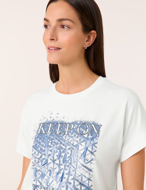 T-shirt met oversized schouders