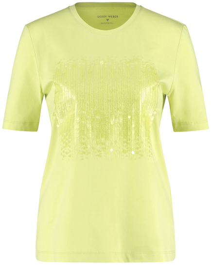 T-shirt met halflange mouwen en pailletjes