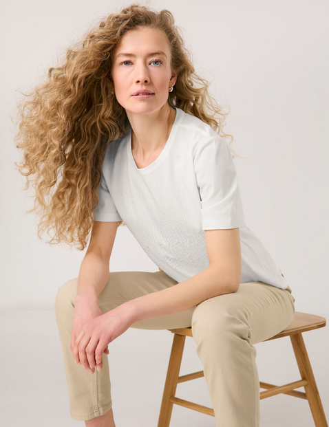 T-shirt met halflange mouwen en pailletjes