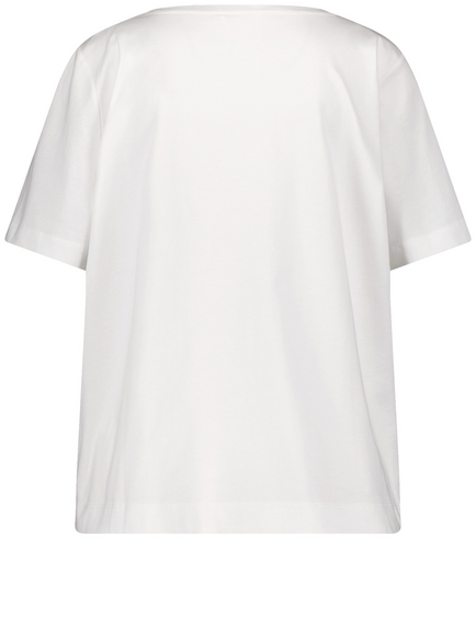 Shirt met halflange mouwen en glanzende print