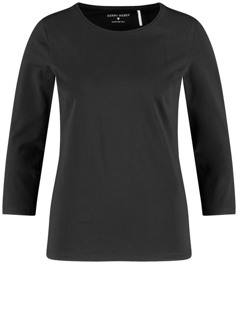 Shirt met 3/4-mouwen en satijnen rand