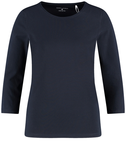 3/4 Arm Shirt mit Satinblende