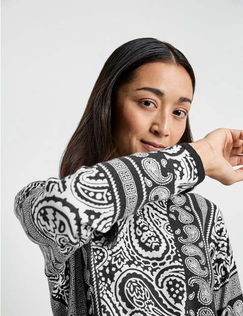 Organic cotton jumper with a paisley pattern