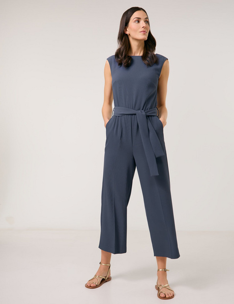 Soepele jumpsuit met strikceintuur