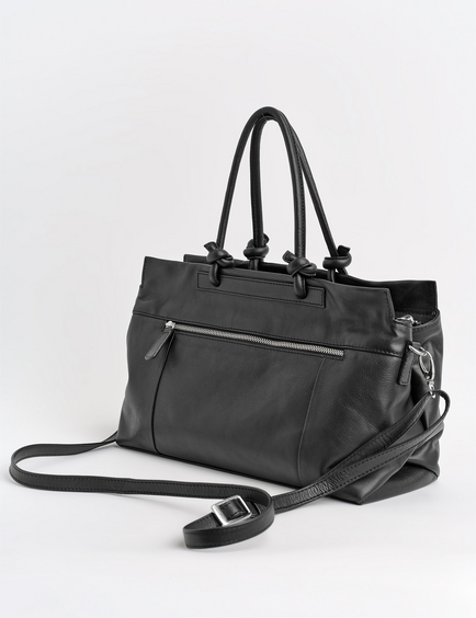 Large black leather on sale satchel