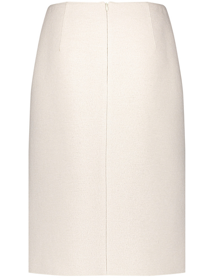 Skirt with wool in White | GERRY WEBER