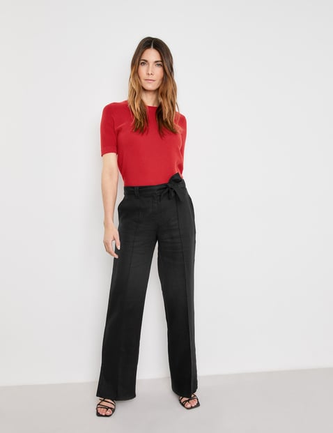 loose fit black trousers